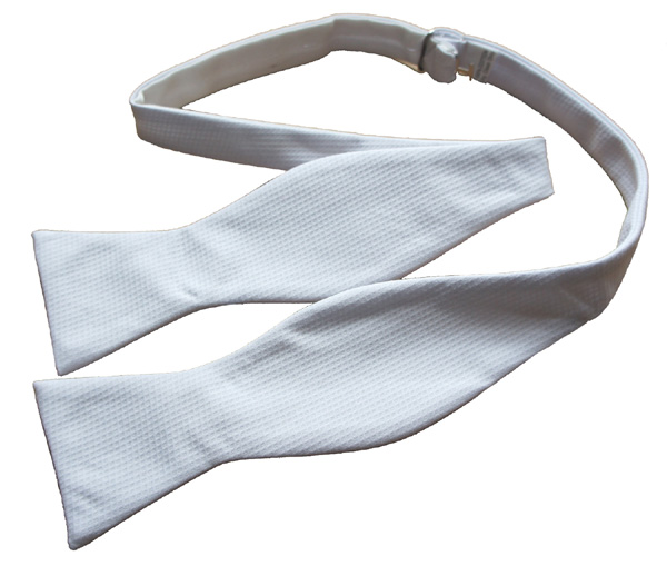100% Cotton White Marcella Self-Tie Bow Tie